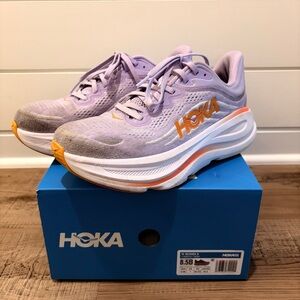 Hoka Bondi 9 Women's Lavender and Orange Athletic Shoes